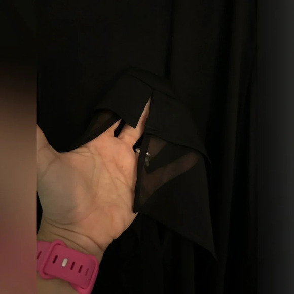 NWT monoreno Womens 3/4 Sleeve 95/5 Rayon/Spandex Flowy Mini‎ Dress Chiffon Trim - Picture 4 of 6